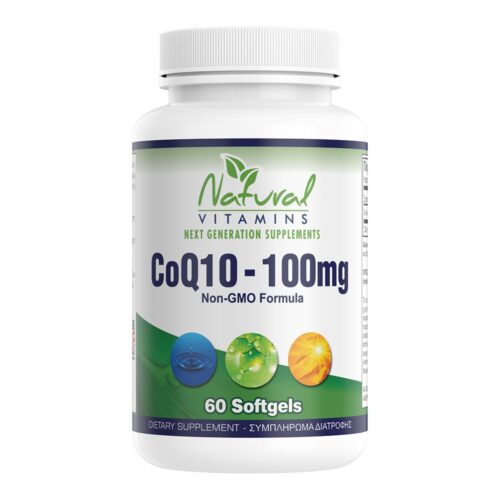COQ10 100mg Non GMO Formula 60 Μασώμενες Ταμπλέτες Natural Vitamins