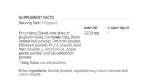 Natural Multi Fiber Supplement Facts English