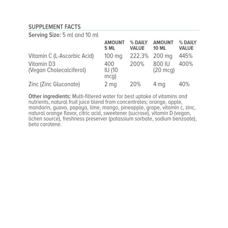 C-D3-ZINC KIDS Supplement Facts English