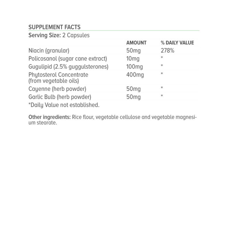 Cholesterol Formula Supplement Facts English