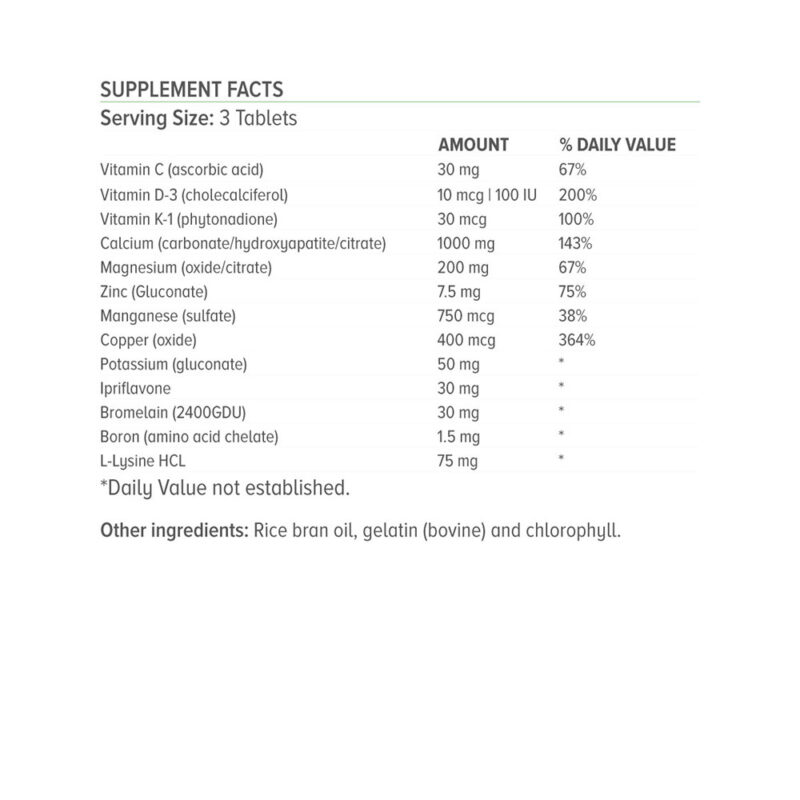 Osteo Formula Supplement Facts English