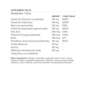 Vitamin B Complex Supplement Facts English